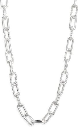 Nordstrom Textured Chain Link Necklace in Silver at Nordstrom