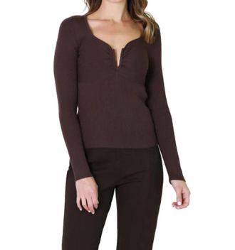 Lucy Paris Frankie Knit Sweater In Brown