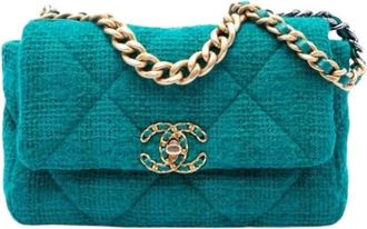 Chanel Pre-owned 19 Flap Bag - Dames - Vintage Schoudertas - Blauw - ONE Size - Leer - Vintage