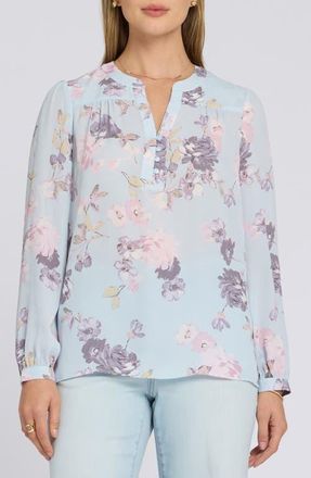 NYDJ Trinity Tunic Top in Graceful Blossom at Nordstrom, Size Xx-Small
