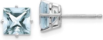 Diamond2Deal 14k White Gold Aquamarine Earrings