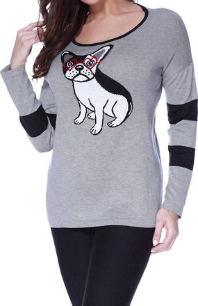 Angel Puppy Eyes Pullover In Gray