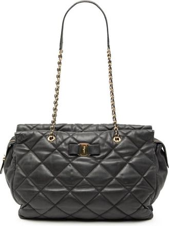 Ferragamo Pre-owned Ferragamo Large Quilted Nappa Vara Tote Ladies AB-21E766