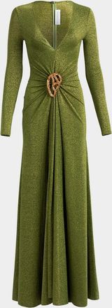 Silvia Tcherassi Melany Metallic A-Line Gown