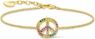Thomas Sabo Armband Vredes-teken Multicolor A2071-996-7-L19V - Dames - Armbanden - Geel - ONE Size - Accessoires