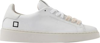 D.A.T.E. White Levante Calf Leather Sneakers
