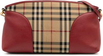 Burberry Borsa a tracolla con motivo Haymarket Check in tela 2000-2017 - Marrone