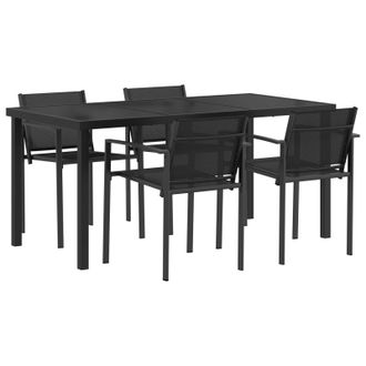 vidaXL Juego De Muebles De Exterior 5 Pcs Negro Y Antracita Textileno Vidaxl