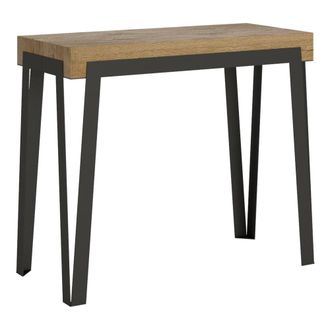 Itamoby Consola extensible 90x40/196 cm efecto madera roble natural, hierro