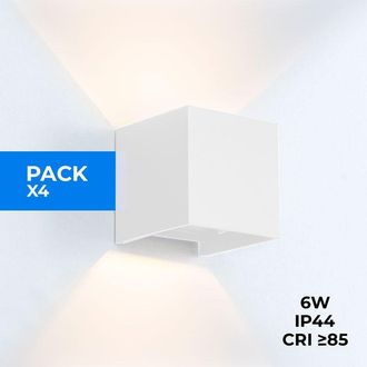 Philips Pack De 4 Apliques De Pared kurtin 6w Luz Up And Down - Blanco