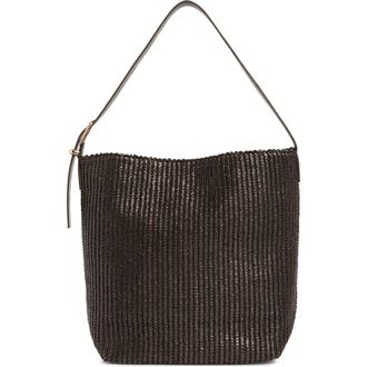 Urban Expression Woven Straw Shoulder Bag in Coffee at Nordstrom Rack