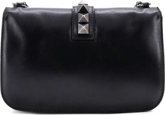 Valentino Garavani Glam Lock Leather Medium shoulder bag - Nero