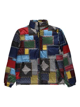 Stüssy Piumino con design patchwork - Blu