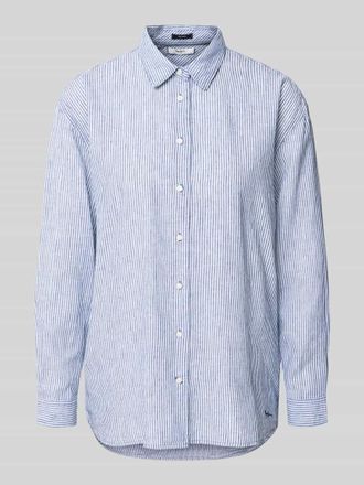 Pepe Jeans London Relaxed Fit Hemdbluse aus Leinen-Baumwoll-Mix Modell BERNANY in Hellblau, Gr&ouml;&szlig;e XL