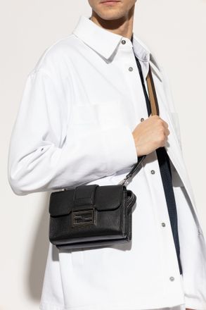 Fendi Shoulder Bag Double Baguette, Mens, Black
