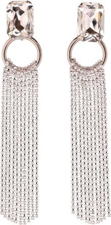 Alessandra Rich Earrings, female, Gray, Size: ONE SIZE Elegant Chandelier Earrings for Women