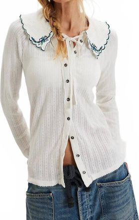 Free People Juniper Long Sleeve Cardigan In Ivory