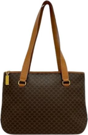 Celine Pre-owned Macadam Leren Tote Bag - Dames - Vintage Shopper - Bruin - ONE Size - Leer - Vintage