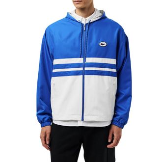 Lacoste Heren-trainingsjack met logo (Blauw/Wit)