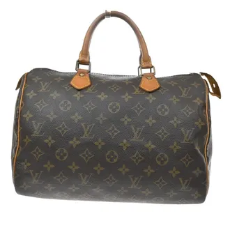 Louis Vuitton Speedy Monogram Canvas Brown Leather Handbag (Pre-Owned)