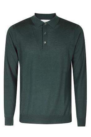 Paolo Pecora Green Extrafine Merino Wool Polo Shirt