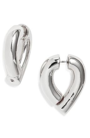 Open Edit Tube Front/Back Earrings in Silver at Nordstrom
