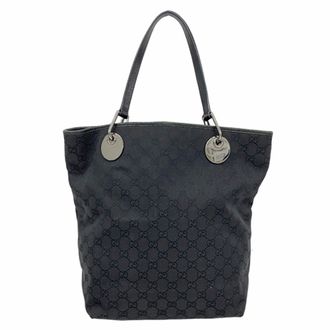 Gucci Black Canvas Tote Bag (Pre-Owned)