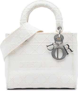 Dior Pre-owned Dior Medium Embroidered Canvas Cannage Lady D Lite Ladies H336P62H2DLN6A97