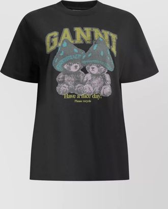 Ganni organic cotton graphic crew-neck short-sleeve t-shirt