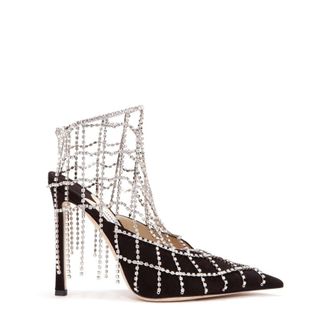 Jimmy Choo London Scotty 110mm Pumps wiith Draping Crystals, Brand Size 35 ( US Size 5 )