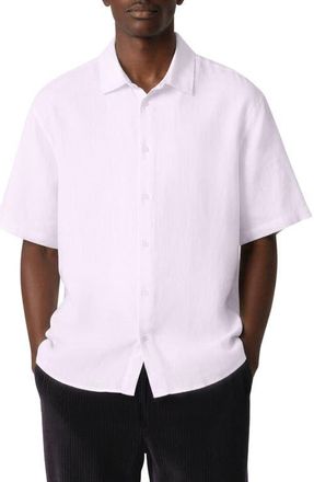 D.RT Box Linen & Cotton Camp Shirt in Pink at Nordstrom, Size Xx-Large