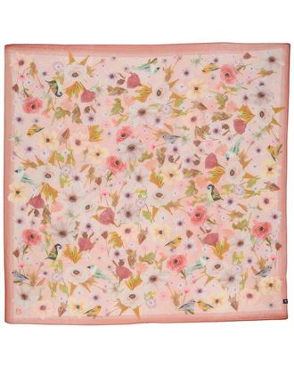 V. Fraas Floral Birds Square Silk-Blend Scarf