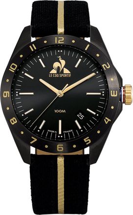 Le Coq Sportif Mens Accessories Quartz Date Textile Watch in Black/Gold - One Size