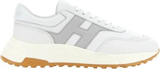 Hogan Witte Sneakers Hyperlight Glad Leer - Heren - Sneakers - Wit - 39 EU - Leer - Schoenen