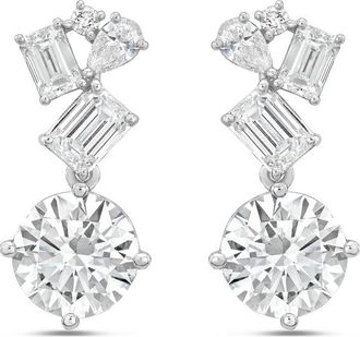 Diana M. Jewels 14KT WHITE GOLD LAB GROWN DIAMOND FASHION EARRINGS WEIGHING 10.00 CTS TW