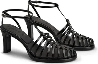 Tod's T-Strap Cage Sandal in Nero at Nordstrom, Size 37