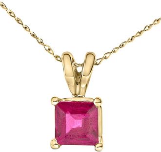 House of Brilliance Haus Of Brilliance Colorful Gemstones 14K 0.65 Ct. Tw. Ruby Pendant Necklace
