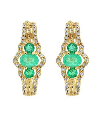 Diana M. Jewels Fine Jewelry 14K 0.61 ct. tw. Diamond & Emerald Earrings