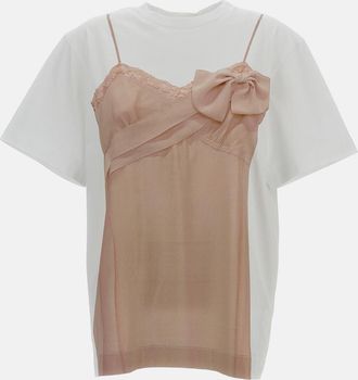 Simone Rocha T-shirt Con Stampa Bow Sash Slip Dress Trompe Loeil