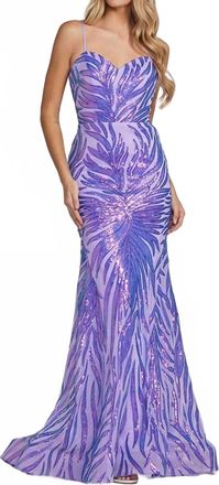 Nox Anabel Sequin Print Sleeveless Mermaid Gown In Lilac