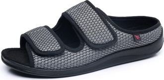 Generic Mens Women Extra Wide Fit Sandals for Swollen Feet Diabetic Shoes Open Toe Slippers Adjustable Breathable Orthopedic Footwear (Grey, Adult, Men, 8.5, 
