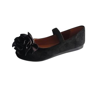 Generic Womens Mary Jane Shoes Casual Elegant Pumps Shoes Solid Color Stylish Lightweight Classic Comfortable Slip On Ballet Flats Work Party Black