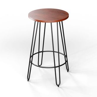Blumfeldt Blumfeldt Hamilton - Tavolino da bistrot, &Oslash; 60 cm, legno, telaio di acciaio