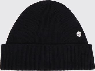 Acne Studios Cappello beanie a coste in lana con logo metallico e risvolto
