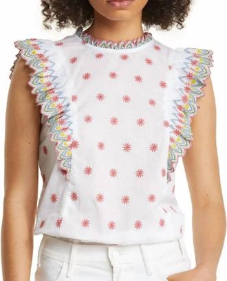 Boden Broderie Anglaise Sleeveless Top In White