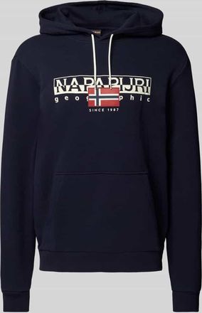 Napapijri Hoodie mit Label-Print Modell AYLMER in Marine, Gr&ouml;&szlig;e XXL