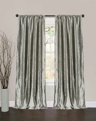 Triangle Home Fashions Velvet Dream Silver Bells Window Curtain Set