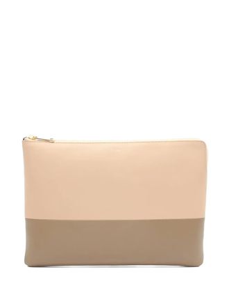 Celine 2000s two-tone zip clutch bag - Neutrals
