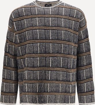 Giorgio Armani Maglione oversize a coste in misto seta e lana vergine Man 50