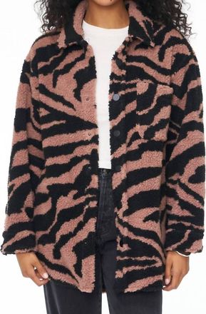 Pistola Denim Womens Lynn Oversized Shearling Jacket In Clay Zebra